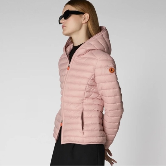 Save the Duck WOMAN'S HOODED PUFFER JACKET DAISY IN BLUSH PINK - Picture 2 of 12